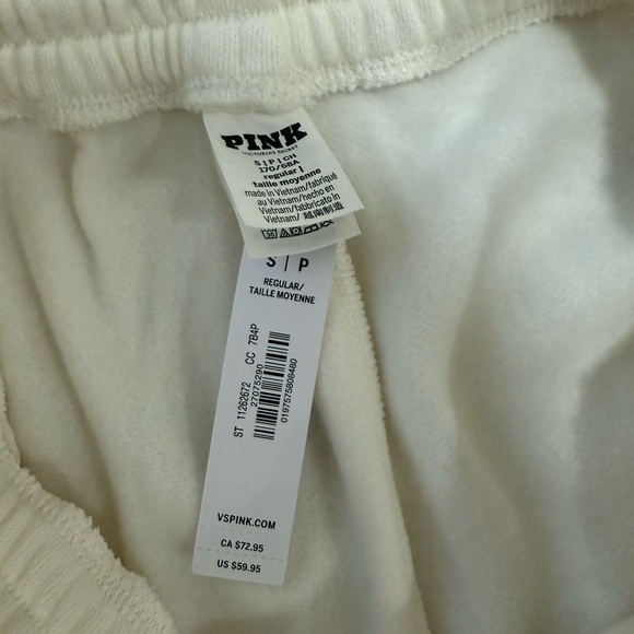 NWT Victoria's Secret S Winter White Ivy Fleece Wide-Leg Split-Hem Sweatpants - Picture 4 of 8
